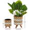 Brown Jute Rope Geometric Woven Chevron Planter Set